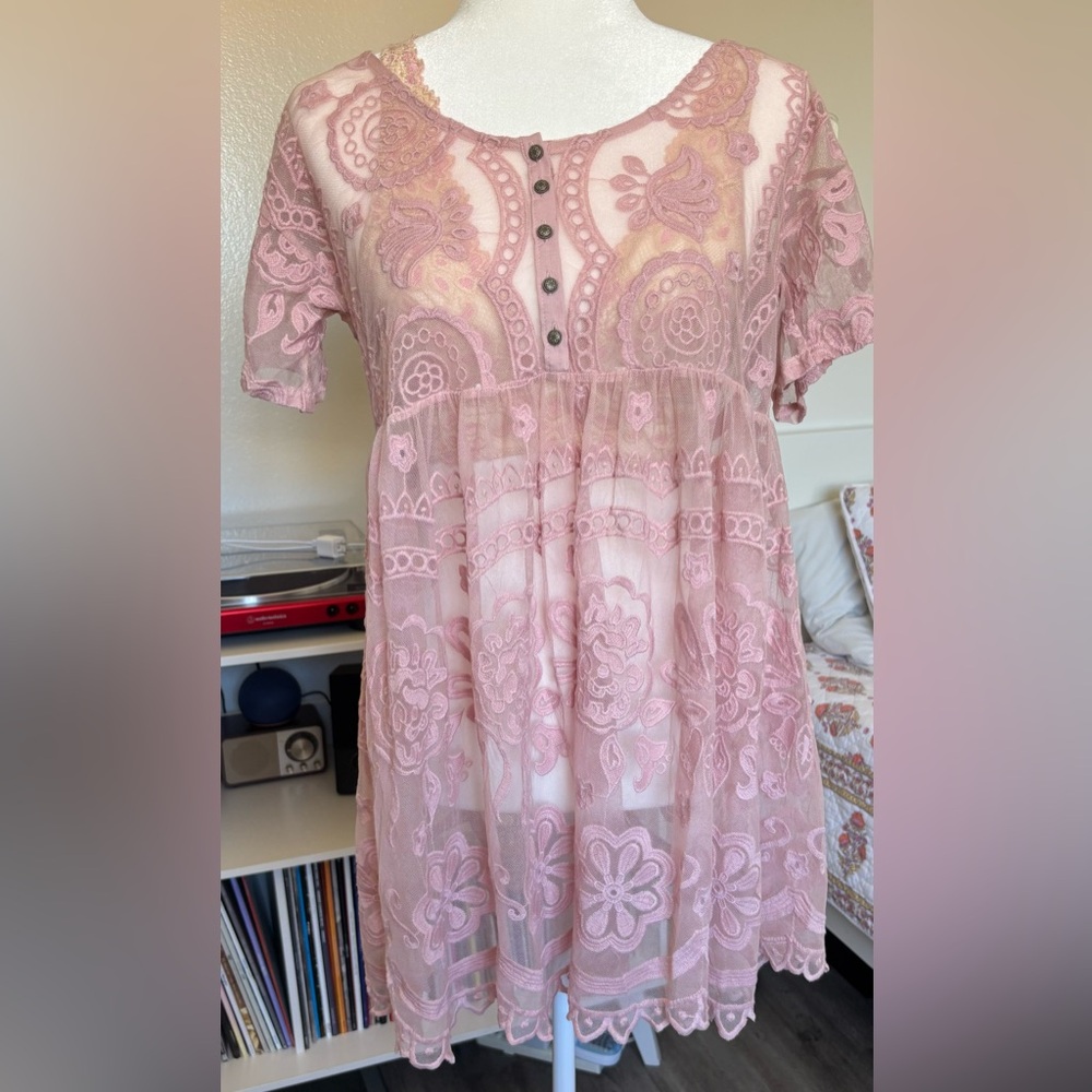 Forever 21 | Dresses
Pink Lace Baby Doll Dress